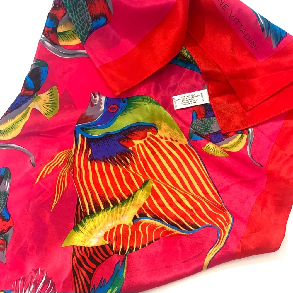 ADRIENNE VITTADINI Vintage
Designer Silk Scarf, Colorful Print, 36” square - Picture 6 of 6